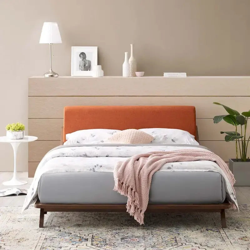 Luella Queen Upholstered Fabric Platform Bed