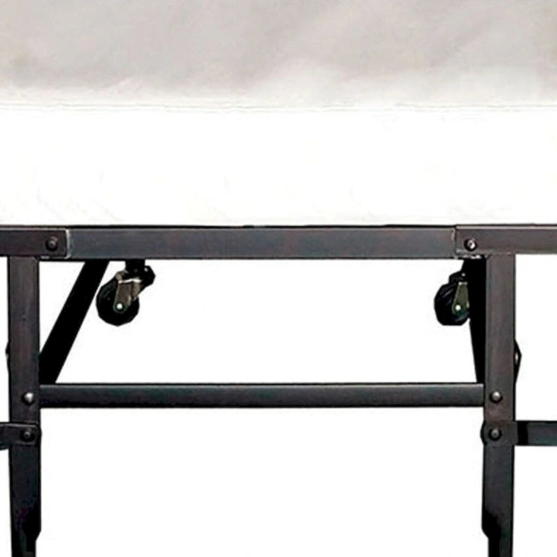 Metal Rollaway Folding Bed with 48 Inch Mattress and Casters, Black