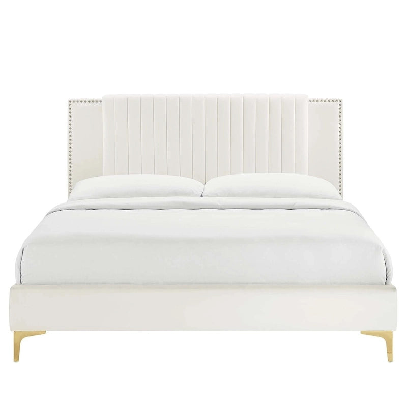 Zahra Channel Tufted Performance Velvet Full Platform Bed