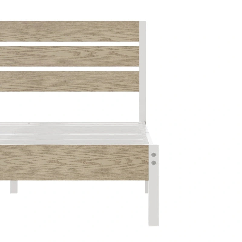 Javlergo Platform Bed Frame with Wood Headboard, Strong Metal Slats Support, No Box Spring Needed