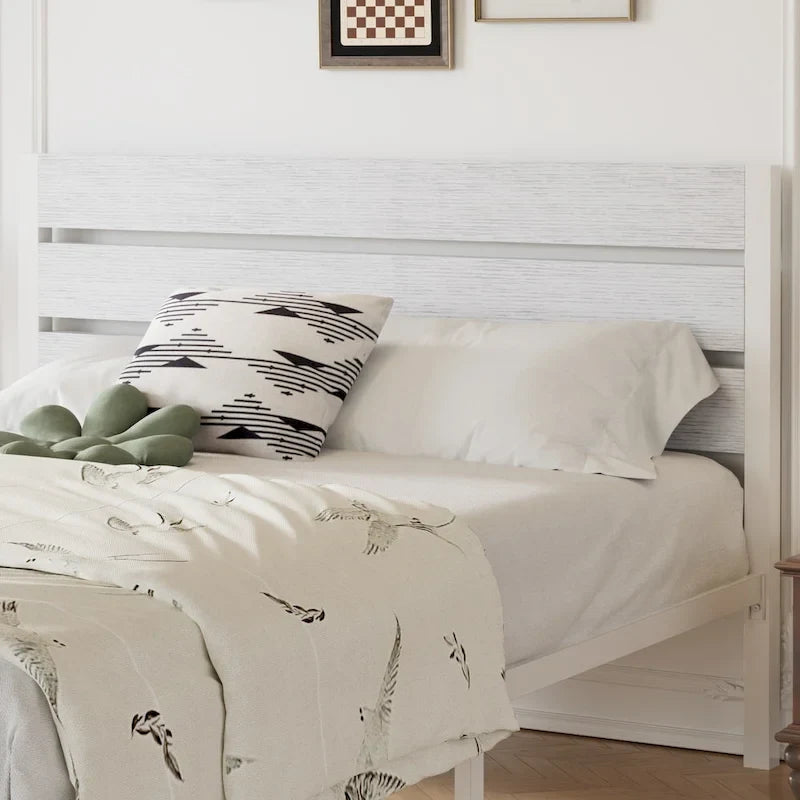 Javlergo Platform Bed Frame with Wood Headboard, Strong Metal Slats Support, No Box Spring Needed