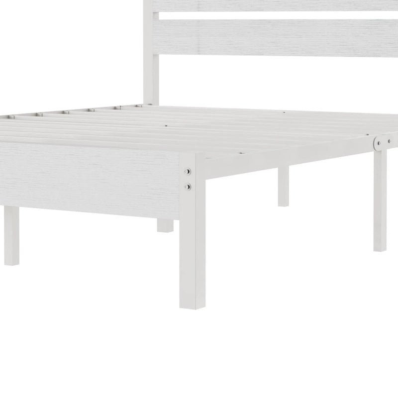 Javlergo Platform Bed Frame with Wood Headboard, Strong Metal Slats Support, No Box Spring Needed