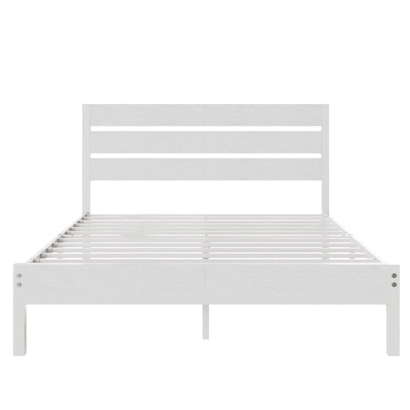 Javlergo Platform Bed Frame with Wood Headboard, Strong Metal Slats Support, No Box Spring Needed