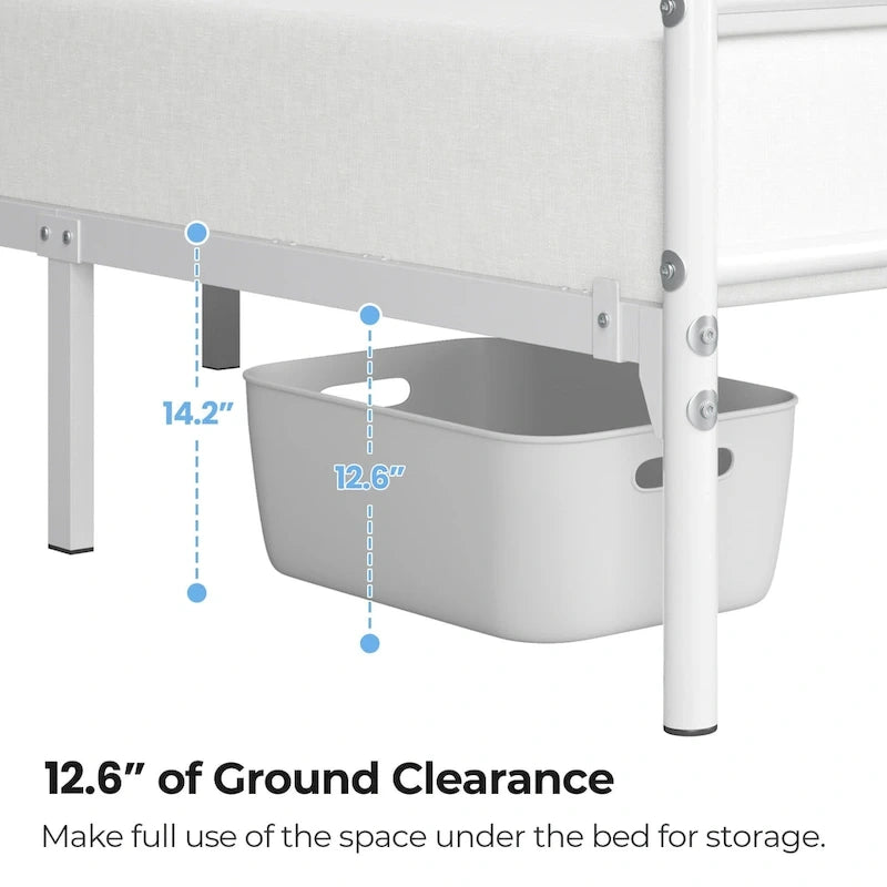 Yaheetech Metal Bed Frame Mattress Foundation with Slatted Bed Base