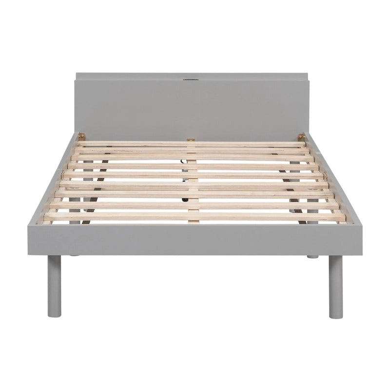 Modern Design Twin Size Platform Bed Frame with Built-in USB Ports