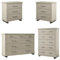 Farmhouse 4-Piece Bedroom Set - 2 Nightstand, 1 Chest and 1 Dresser