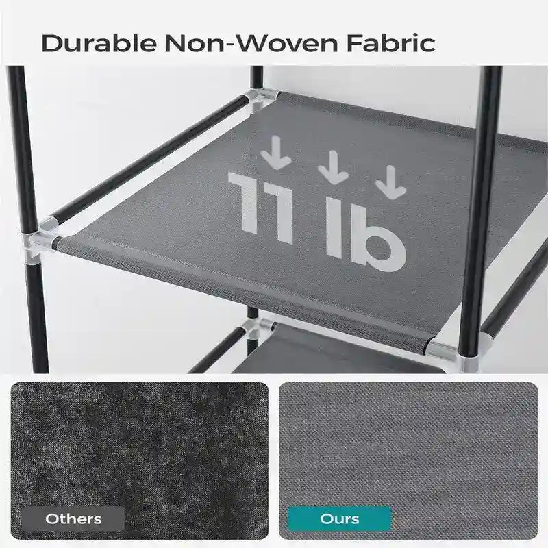 Clothes Storage Organizer with 6 Shelves - 17.7D x 34.6W x 66.1H