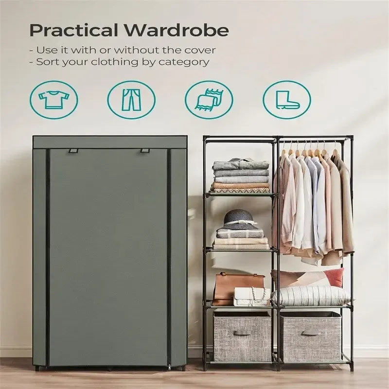 Clothes Storage Organizer with 6 Shelves - 17.7D x 34.6W x 66.1H
