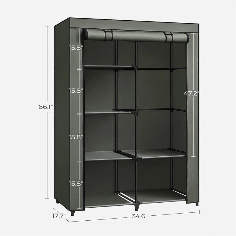 Clothes Storage Organizer with 6 Shelves - 17.7D x 34.6W x 66.1H