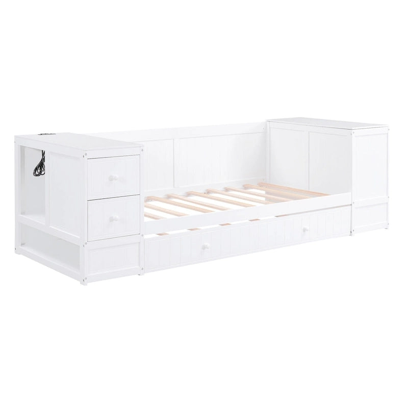 Twin Size Daybed with Storage Arms
