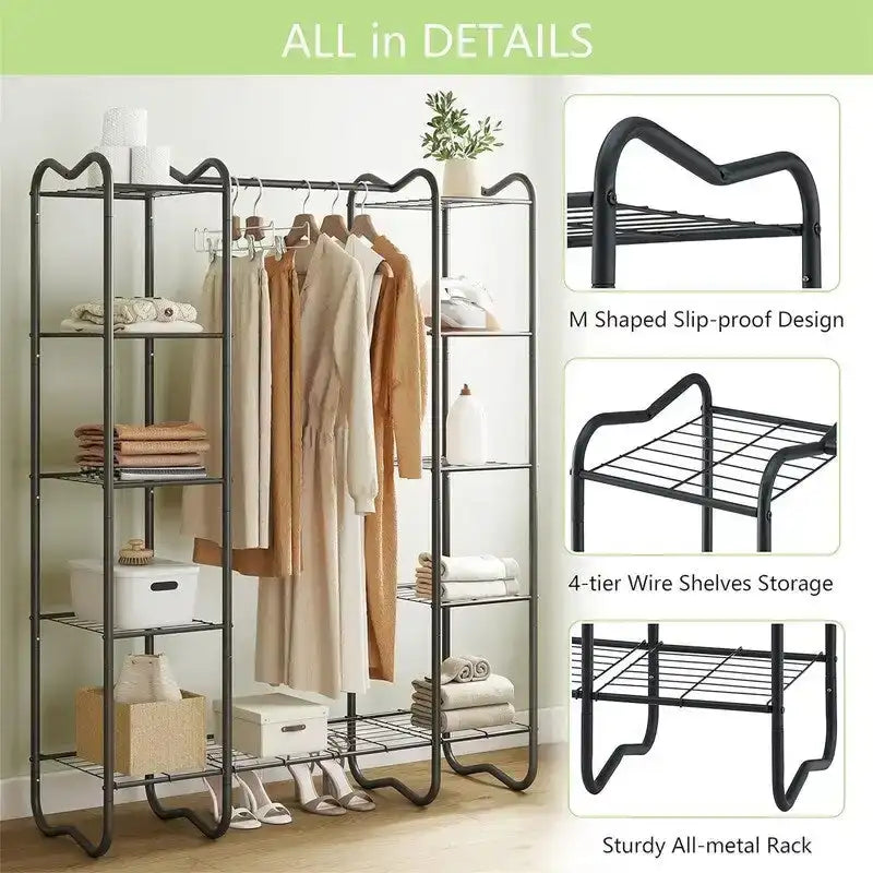Portable Closet Wardrobe - 15.36 D x 49.2 W x 62.99 H