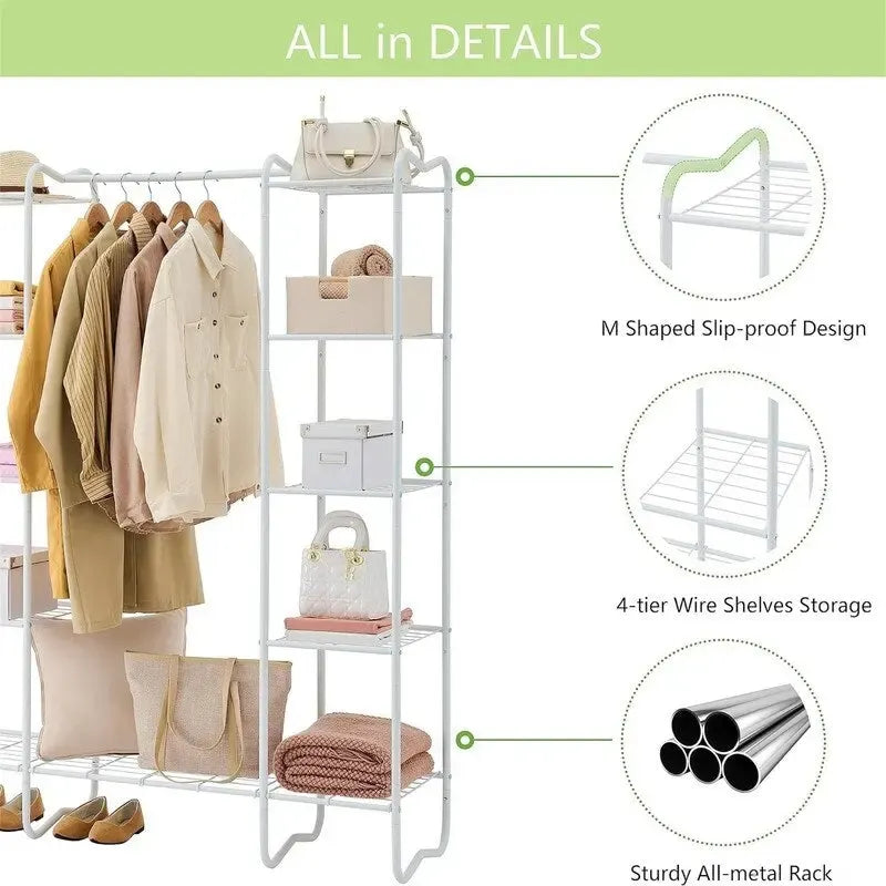 Portable Closet Wardrobe - 15.36 D x 49.2 W x 62.99 H