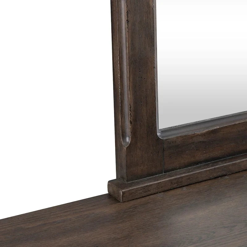 Paradise Valley Saddle Brown Panel Bed, Dresser and Mirror, & Nightstand