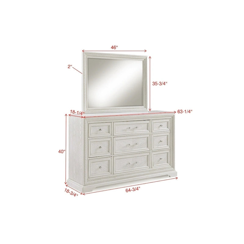 Oliver 5 Piece Cream Panel Bedroom Set