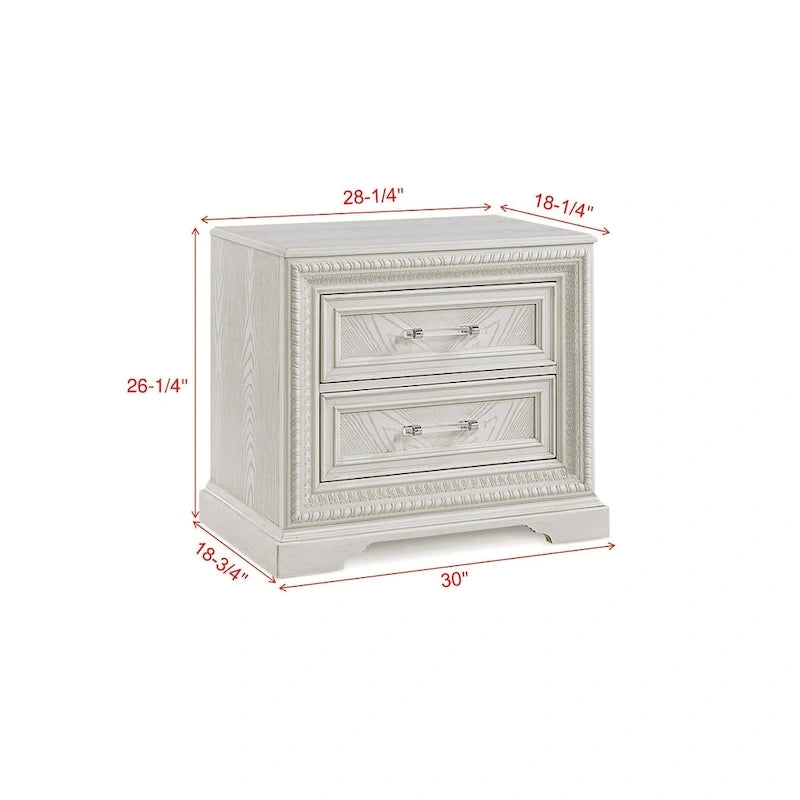 Oliver 5 Piece Cream Panel Bedroom Set