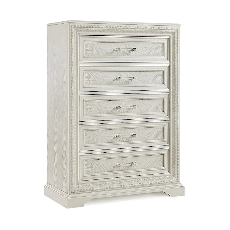 Oliver 5 Piece Cream Panel Bedroom Set