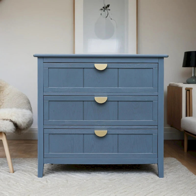 3 Drawer Cabinet, American Furniture,Suitable for bedroom, living room, study Blue