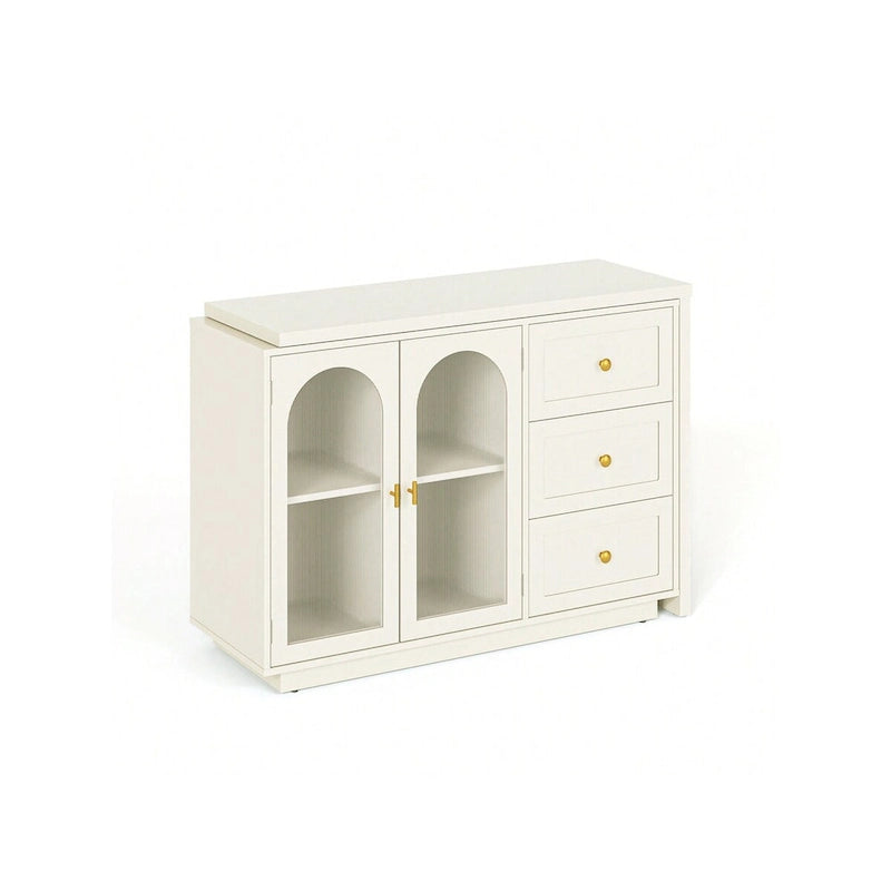 Sunvivi Extendable Corner Vanity 2 Door Makeup Table Without Mirror