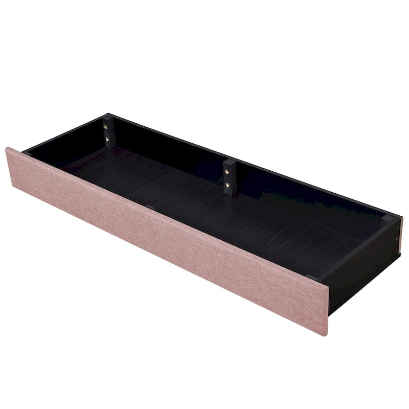 CUSchoice Queen Size Linen Upholstered Platform Bed with 3 Drawers and Storage