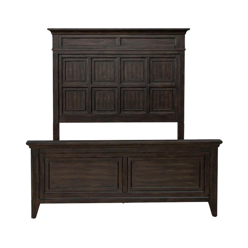 Paradise Valley Saddle Brown Panel Bed, Dresser and Mirror Set