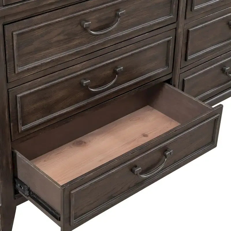 Paradise Valley Saddle Brown Panel Bed, Dresser and Mirror Set