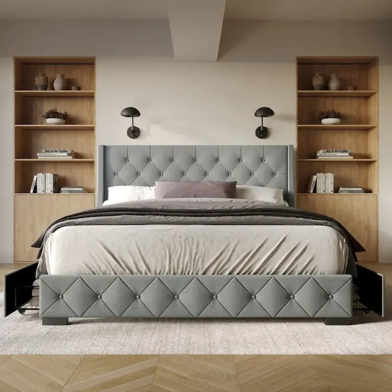 Olympia Full Tufted Upholstered Storage Platform Bed