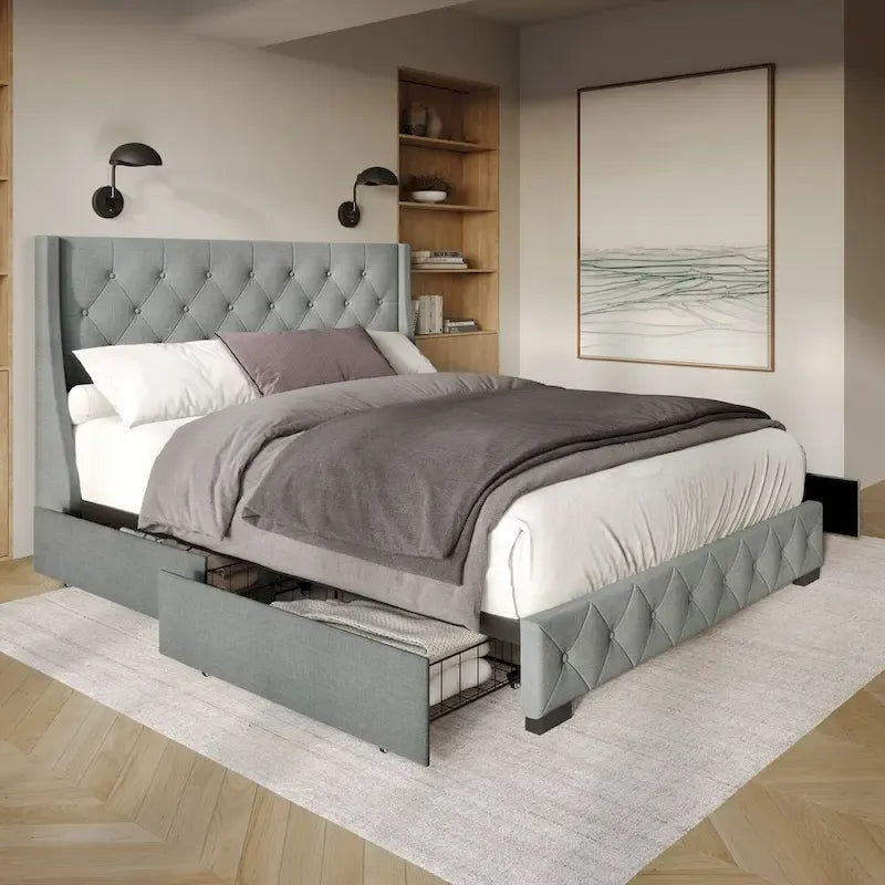 Olympia Full Tufted Upholstered Storage Platform Bed