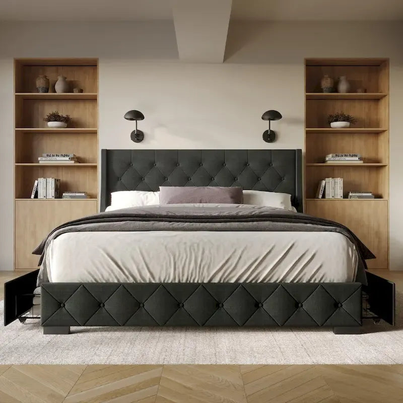 Olympia Full Tufted Upholstered Storage Platform Bed