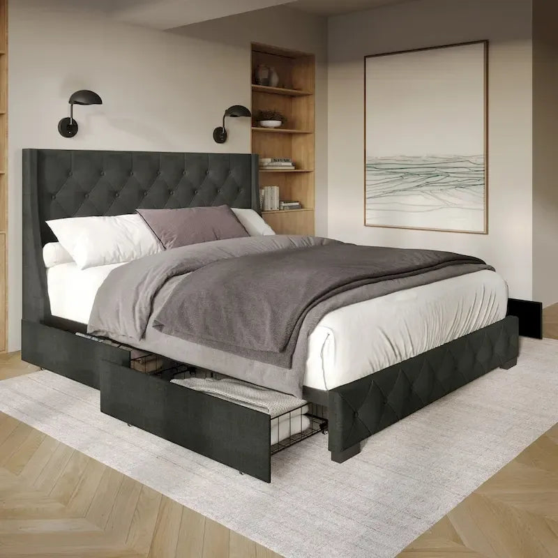 Olympia Full Tufted Upholstered Storage Platform Bed