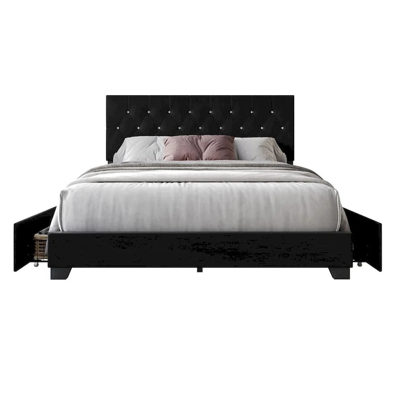 Sheffield Full Tufted Upholstered Storage Platform Bed