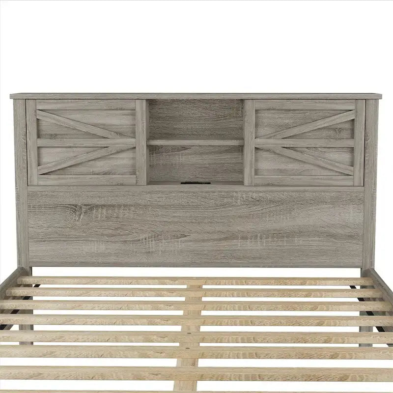 Bedroom Sets Full Size Platform Bed with Charging Station,Nightstand,Dresser(Set of 3)