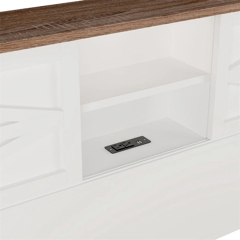 Bedroom Sets Full Size Platform Bed with Charging Station,Nightstand,Dresser(Set of 3)