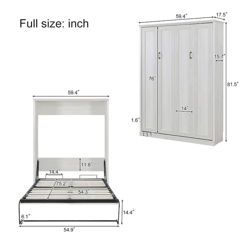 Murphy Wall Bed Cabinet Space-Saving Bed by Harper&Bright Designs
