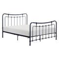 Ryan Full Size Metal Bed, Platform Foundation, Black Curved Spindle Frame