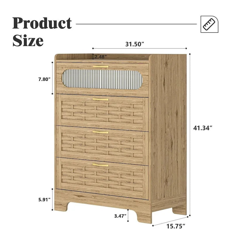 Versatile Farmhouse Storage Dresser Chest of Drawers for Bedroom