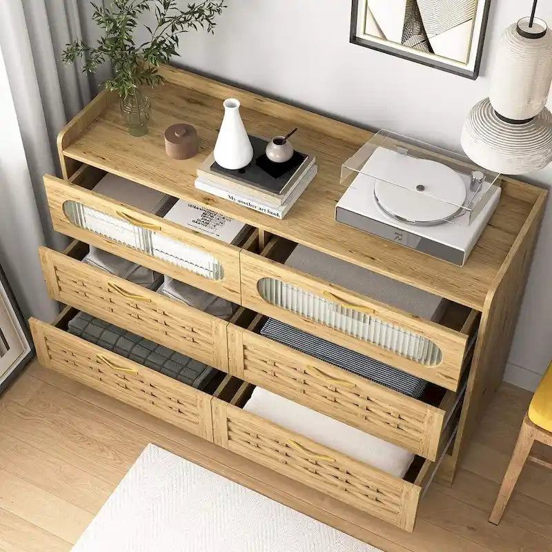 Versatile Farmhouse Storage Dresser Chest of Drawers for Bedroom