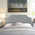 Adeco Fabric Upholstered Headboard with Nailhead for Queen Bed
