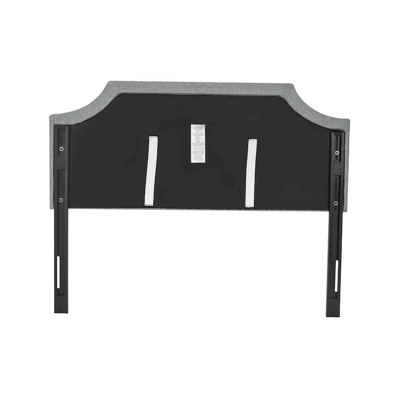 Adeco Fabric Upholstered Headboard with Nailhead for Queen Bed