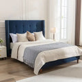 CUSchoice 54  High Headboard Upholstered Queen/King Bed (No Box Spring Needed)