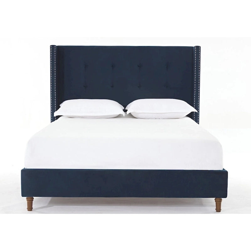 CUSchoice 54  High Headboard Upholstered Queen/King Bed (No Box Spring Needed)