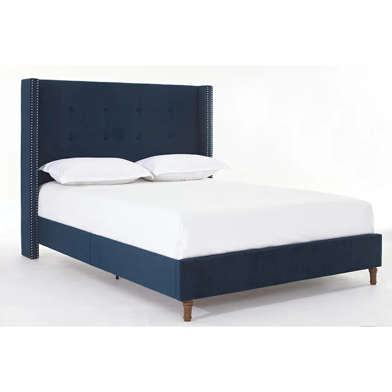 CUSchoice 54  High Headboard Upholstered Queen/King Bed (No Box Spring Needed)