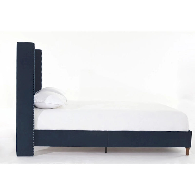 CUSchoice 54  High Headboard Upholstered Queen/King Bed (No Box Spring Needed)