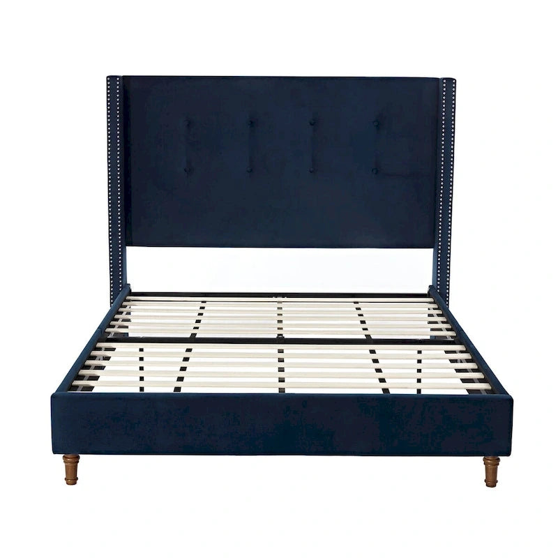 CUSchoice 54  High Headboard Upholstered Queen/King Bed (No Box Spring Needed)