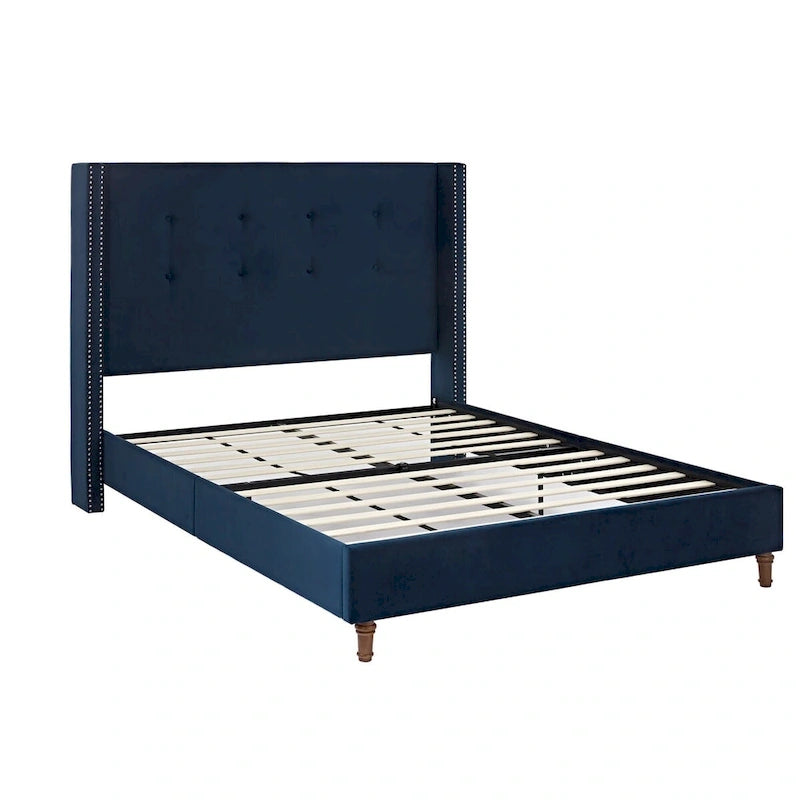 CUSchoice 54  High Headboard Upholstered Queen/King Bed (No Box Spring Needed)