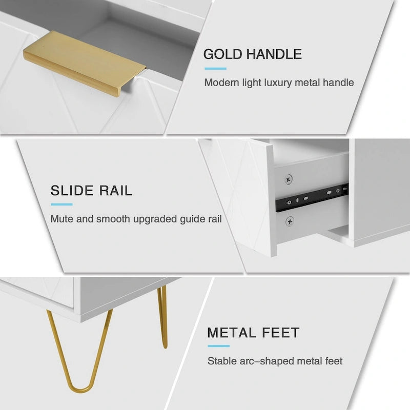 6 Drawer Dresser and Night Stand Sets for Bedroom Set of 2 & 6 Drawer Dresser Combo