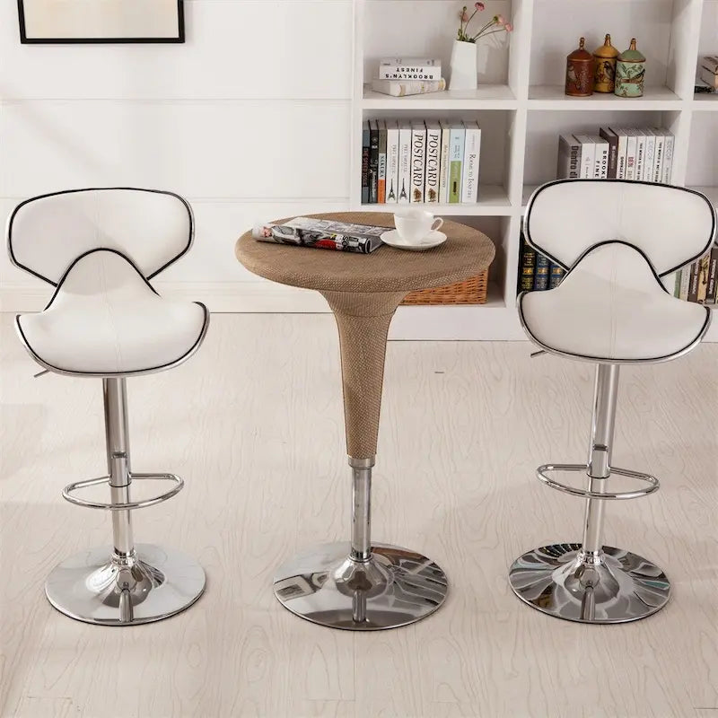 Upholstery Airlift Adjustable Swivel Barstool w/Chrome Base,Set of 2