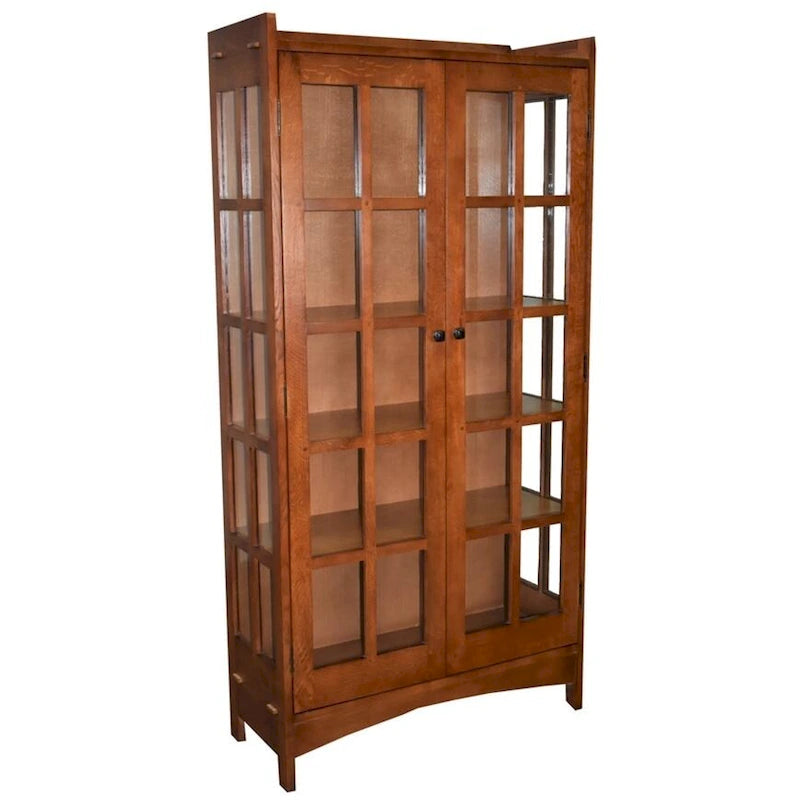 Mission Oak Display China Cabinet / Bookcase - 39 W - N/A