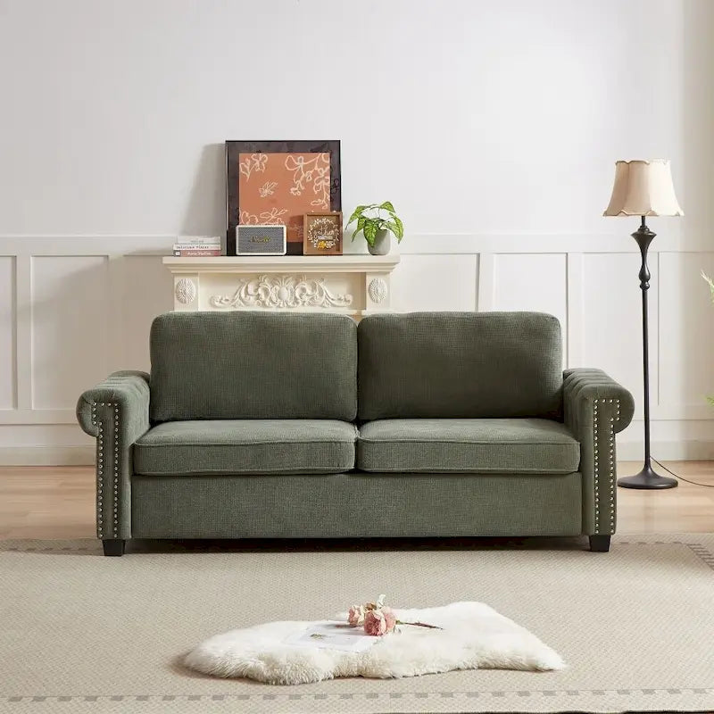 83.8  Convertible 2-in-1 Pullout Polyester Sleeper Sofa Bed