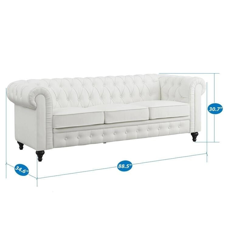 Emery Chesterfield Sofa, Luxurious Comfort for Cozy Living Rooms, Mid-Century Modern couch, Elegance & Serenity, 3-Seater Sofa