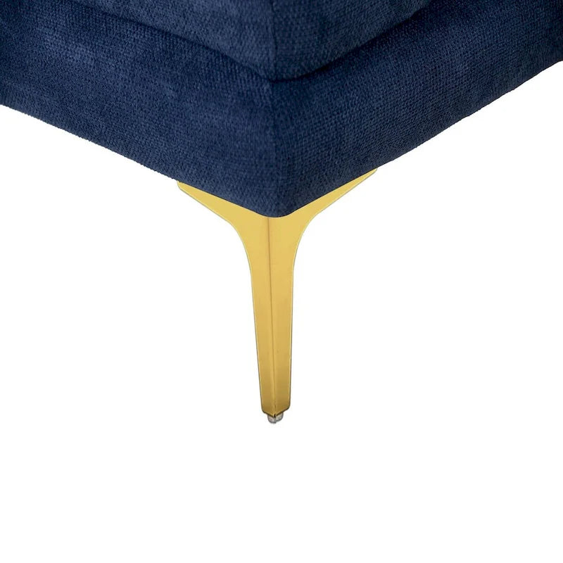 108.3in Upholstered Blue White 4-Seater Modern Fabric Sofa Couch